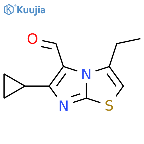 6-cyclopropyl-3-ethylimidazo2,1-b1,3thiazole-5-carbaldehyde structure