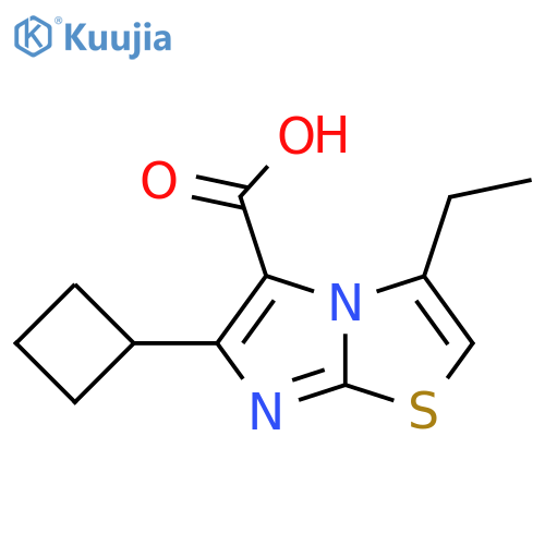 6-cyclobutyl-3-ethylimidazo2,1-b1,3thiazole-5-carboxylic acid structure