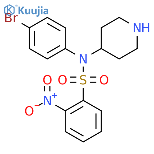 N-(4-bromophenyl)-2-nitro-N-(piperidin-4-yl)benzene-1-sulfonamide structure
