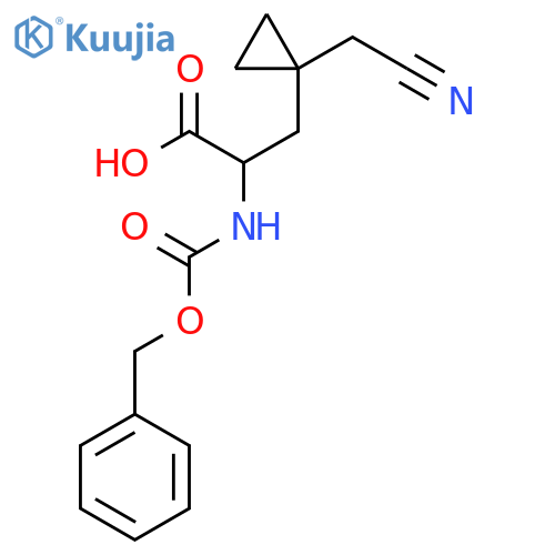 2-{(benzyloxy)carbonylamino}-3-1-(cyanomethyl)cyclopropylpropanoic acid structure