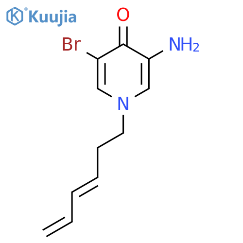 3-amino-5-bromo-1-(hexa-3,5-dien-1-yl)-1,4-dihydropyridin-4-one structure