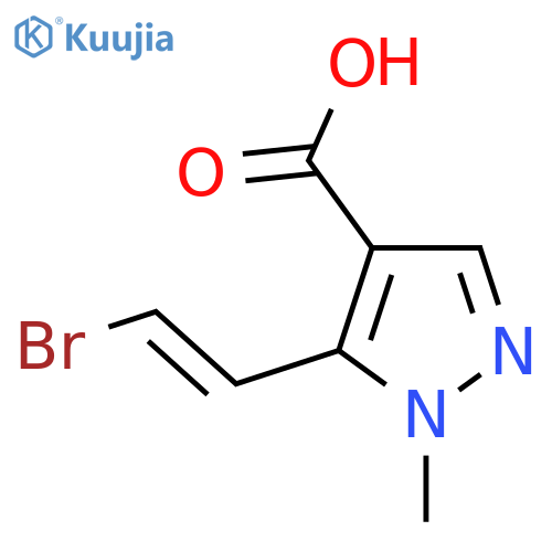 5-(2-bromoethenyl)-1-methyl-1H-pyrazole-4-carboxylic acid structure