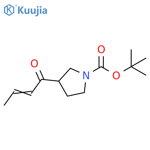 1-Pyrrolidinecarboxylic acid, 3-(1-oxo-2-buten-1-yl)-, 1,1-dimethylethyl ester structure