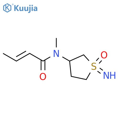 N-(1-imino-1-oxo-1lambda6-thiolan-3-yl)-N-methylbut-2-enamide structure
