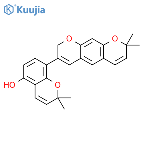 2H-1-Benzopyran-5-ol, 8-(8,8-dimethyl-2H,8H-benzo[1,2-b:5,4-b']dipyran-3-yl)-2,2-dimethyl- structure