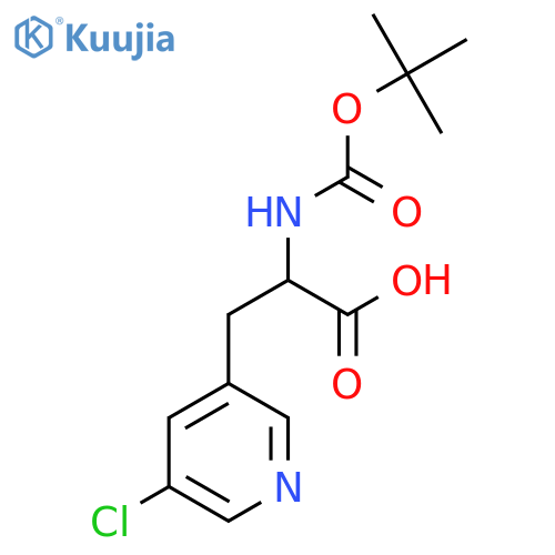 2-{(tert-butoxy)carbonylamino}-3-(5-chloropyridin-3-yl)propanoic acid structure