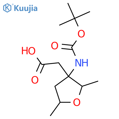 2-(3-{(tert-butoxy)carbonylamino}-2,5-dimethyloxolan-3-yl)acetic acid structure