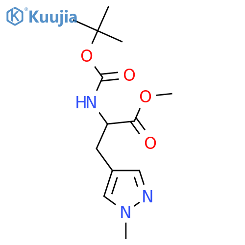 methyl 2-(tert-butoxycarbonylamino)-3-(1-methylpyrazol-4-yl)propanoate structure