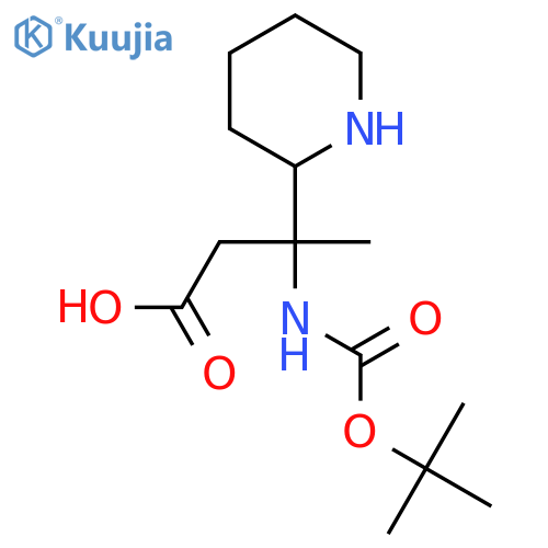 3-{(tert-butoxy)carbonylamino}-3-(piperidin-2-yl)butanoic acid structure