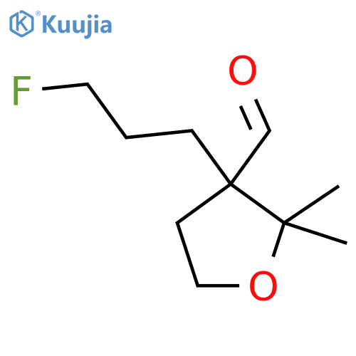 3-(3-fluoropropyl)-2,2-dimethyloxolane-3-carbaldehyde structure