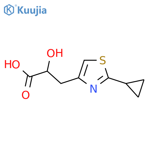 3-(2-cyclopropyl-1,3-thiazol-4-yl)-2-hydroxypropanoic acid structure