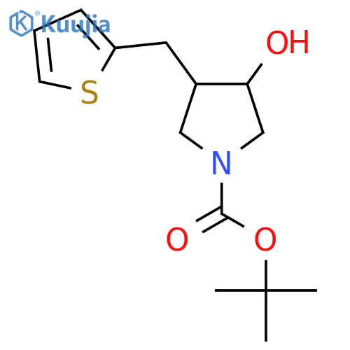 tert-butyl 3-hydroxy-4-(thiophen-2-yl)methylpyrrolidine-1-carboxylate structure