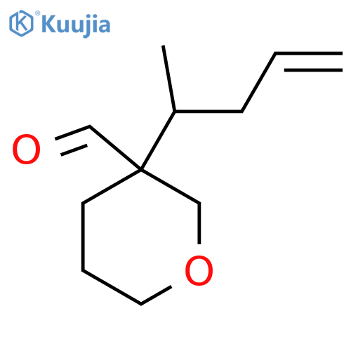 3-(pent-4-en-2-yl)oxane-3-carbaldehyde structure