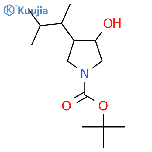 tert-butyl 3-hydroxy-4-(3-methylbutan-2-yl)pyrrolidine-1-carboxylate structure