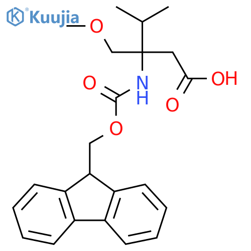 3-({(9H-fluoren-9-yl)methoxycarbonyl}amino)-3-(methoxymethyl)-4-methylpentanoic acid structure