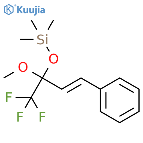 Benzene, [(1E)-4,4,4-trifluoro-3-methoxy-3-[(trimethylsilyl)oxy]-1-buten-1-yl]- structure