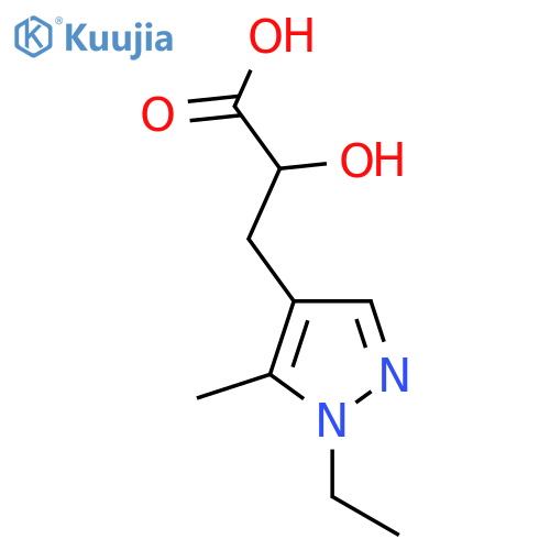 3-(1-ethyl-5-methyl-1H-pyrazol-4-yl)-2-hydroxypropanoic acid structure