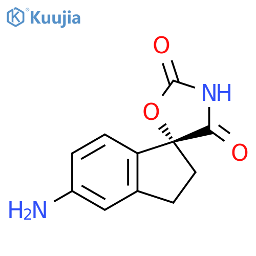 (1R)-5-amino-2,3-dihydrospiro[indene-1,2'-[1,4]oxazolidine]-3',5'-dione structure