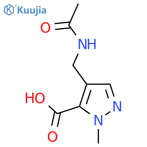 4-(acetamidomethyl)-1-methyl-1H-pyrazole-5-carboxylic acid structure