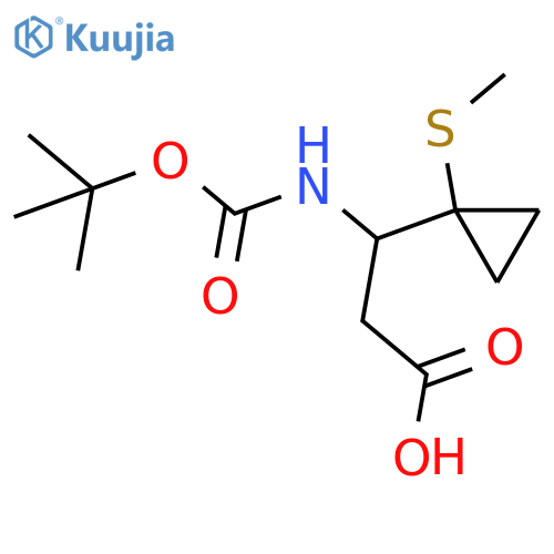3-{(tert-butoxy)carbonylamino}-3-1-(methylsulfanyl)cyclopropylpropanoic acid structure
