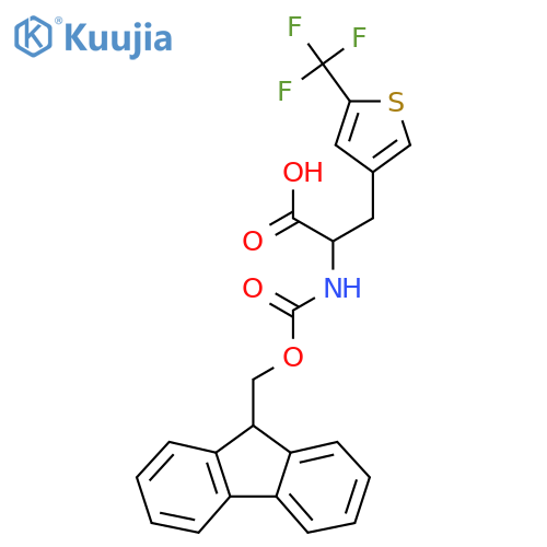 2-({(9H-fluoren-9-yl)methoxycarbonyl}amino)-3-5-(trifluoromethyl)thiophen-3-ylpropanoic acid structure