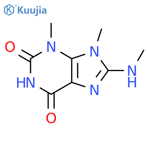 3,9-dihydro-3,9-dimethyl-8-(methylamino)-1H-Purine-2,6-dione structure