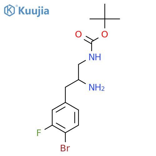 tert-butyl N-2-amino-3-(4-bromo-3-fluorophenyl)propylcarbamate structure