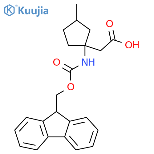 2-1-({(9H-fluoren-9-yl)methoxycarbonyl}amino)-3-methylcyclopentylacetic acid structure