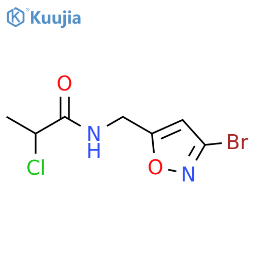 N-(3-bromo-1,2-oxazol-5-yl)methyl-2-chloropropanamide structure