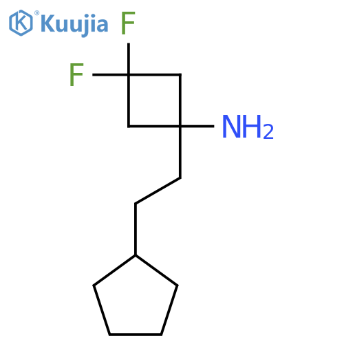 1-(2-cyclopentylethyl)-3,3-difluorocyclobutan-1-amine structure