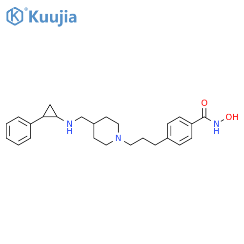 Benzamide, N-hydroxy-4-[3-[4-[[(2-phenylcyclopropyl)amino]methyl]-1-piperidinyl]propyl]- structure