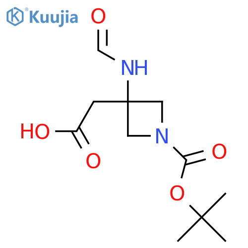 2-{1-(tert-butoxy)carbonyl-3-formamidoazetidin-3-yl}acetic acid structure