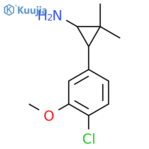3-(4-chloro-3-methoxyphenyl)-2,2-dimethylcyclopropan-1-amine structure
