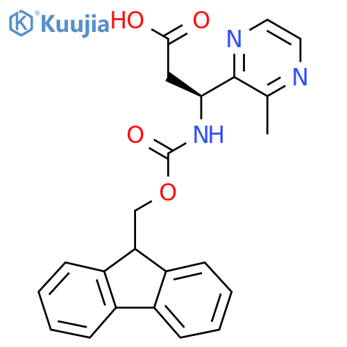 (3S)-3-({(9H-fluoren-9-yl)methoxycarbonyl}amino)-3-(3-methylpyrazin-2-yl)propanoic acid structure