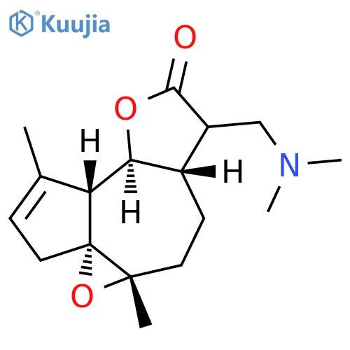 (1aS,3aS,6aS,6bR,9aR)-4-((dimethylamino)methyl)-1a,7-dimethyl-2,3,3a,4,6b,9-hexahydro-1aH-oxireno[2',3':8,8a]azuleno[4,5-b]furan-5(6aH)-one structure