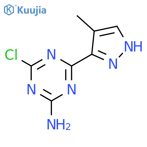 1,3,5-Triazin-2-amine, 4-chloro-6-(4-methyl-1H-pyrazol-3-yl)- structure