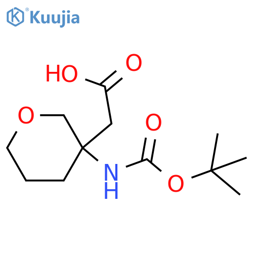 2-(3-{(tert-butoxy)carbonylamino}oxan-3-yl)acetic acid structure