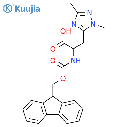 3-(dimethyl-1H-1,2,4-triazol-5-yl)-2-({(9H-fluoren-9-yl)methoxycarbonyl}amino)propanoic acid structure