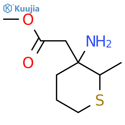 Methyl 2-(3-amino-2-methylthian-3-yl)acetate structure
