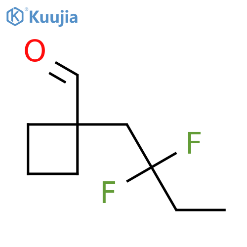1-(2,2-difluorobutyl)cyclobutane-1-carbaldehyde structure