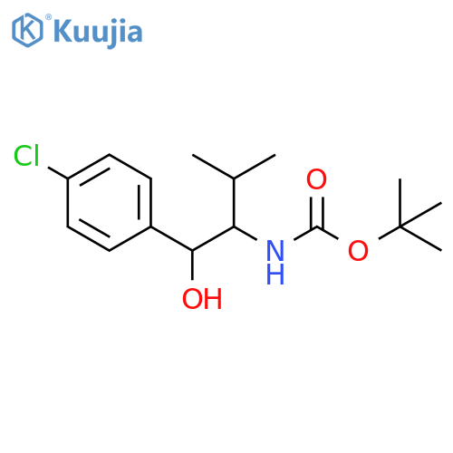 tert-butyl N-1-(4-chlorophenyl)-1-hydroxy-3-methylbutan-2-ylcarbamate structure