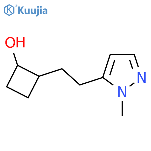 2-2-(1-methyl-1H-pyrazol-5-yl)ethylcyclobutan-1-ol structure