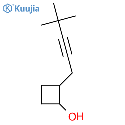 2-(4,4-dimethylpent-2-yn-1-yl)cyclobutan-1-ol structure