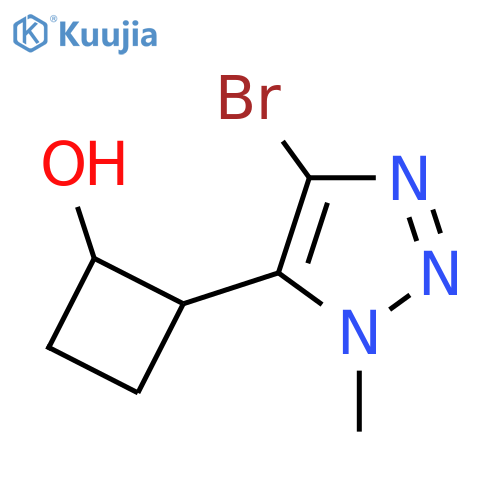 2-(4-bromo-1-methyl-1H-1,2,3-triazol-5-yl)cyclobutan-1-ol structure