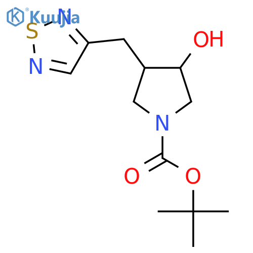 tert-butyl 3-hydroxy-4-(1,2,5-thiadiazol-3-yl)methylpyrrolidine-1-carboxylate structure