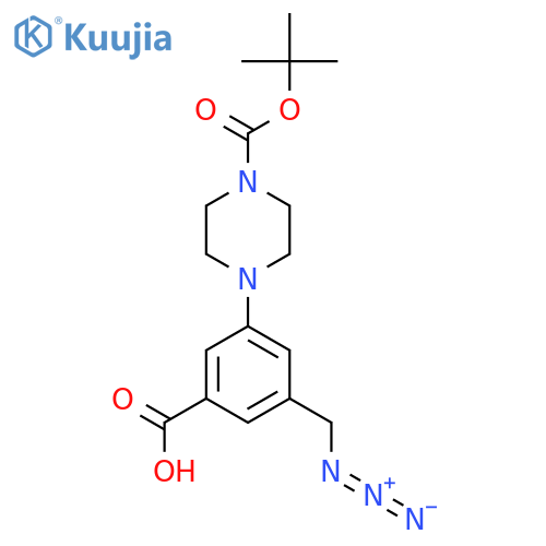 3-(azidomethyl)-5-{4-(tert-butoxy)carbonylpiperazin-1-yl}benzoic acid structure