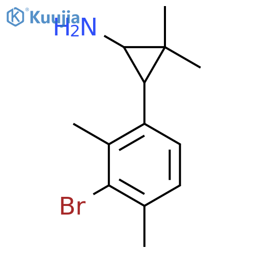 3-(3-bromo-2,4-dimethylphenyl)-2,2-dimethylcyclopropan-1-amine structure