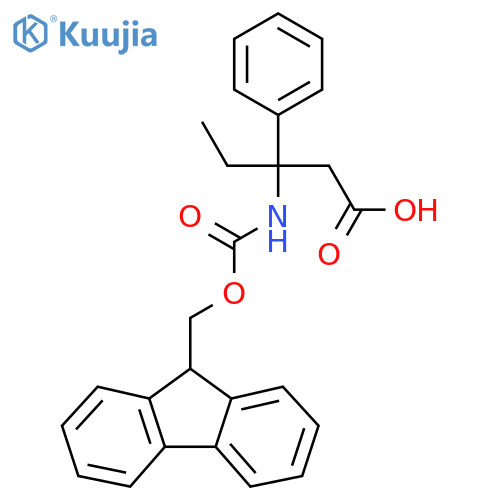 3-({(9H-fluoren-9-yl)methoxycarbonyl}amino)-3-phenylpentanoic acid structure