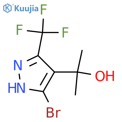 2-(5-bromo-3-(trifluoromethyl)-1H-pyrazol-4-yl)propan-2-ol structure