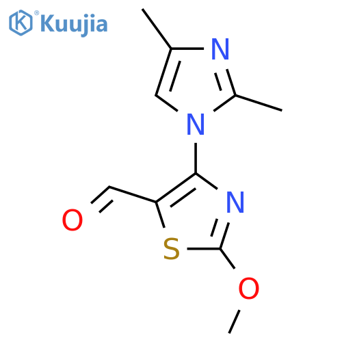 4-(2,4-dimethyl-1H-imidazol-1-yl)-2-methoxy-1,3-thiazole-5-carbaldehyde structure